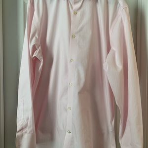Pink checkered fitted dress shirt from Banana Republic, size XL.